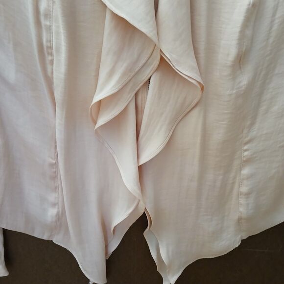 Jennifer Lopez Sz 10 Pink Ruffle Zip Up Front Taylored Jacket Style Club Top - Picture 9 of 11